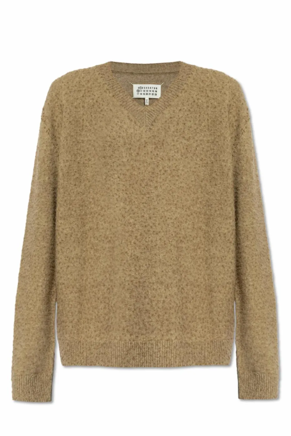 Maison Margiela beżowy Sweter z efektem `vintage`