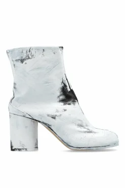 Maison Margiela BIAŁY Skórzane botki `Tabi`