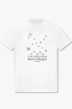 Maison Margiela BIAŁY T-shirt z wyszytym logo