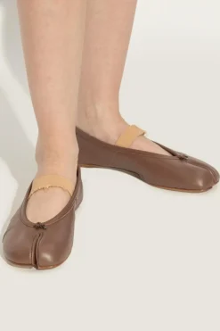 Maison Margiela BRĄZOWY Baleriny z wycięciem `Tabi`
