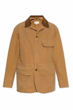 Maison Margiela BRĄZOWY Bawełniana kurtka