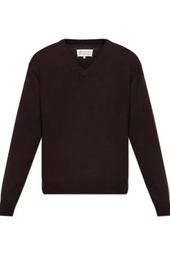 Maison Margiela BRĄZOWY Kaszmirowy sweter