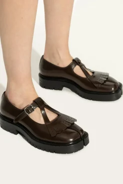 Maison Margiela BRĄZOWY Skórzane buty