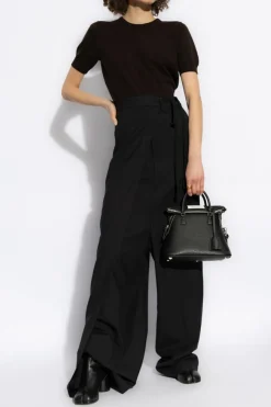 Maison Margiela BRĄZOWY Wełniany top
