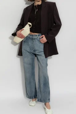 Maison Margiela BRĄZOWY Wełniany kardigan