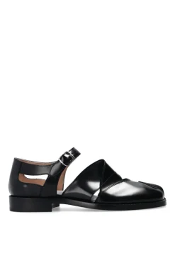 Maison Margiela CZARNY Skórzane buty z wycięciem