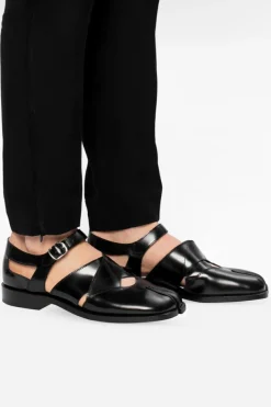 Maison Margiela CZARNY Skórzane buty z wycięciem