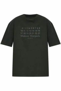 Maison Margiela CZARNY T-shirt z nadrukowanym logo