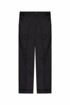 Maison Margiela CZARNY Wełniane spodnie w kant
