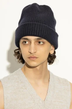 Maison Margiela GRANATOWY Kaszmirowa czapka