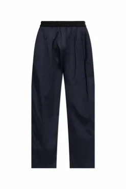 Maison Margiela GRANATOWY Spodnie z zakładkami