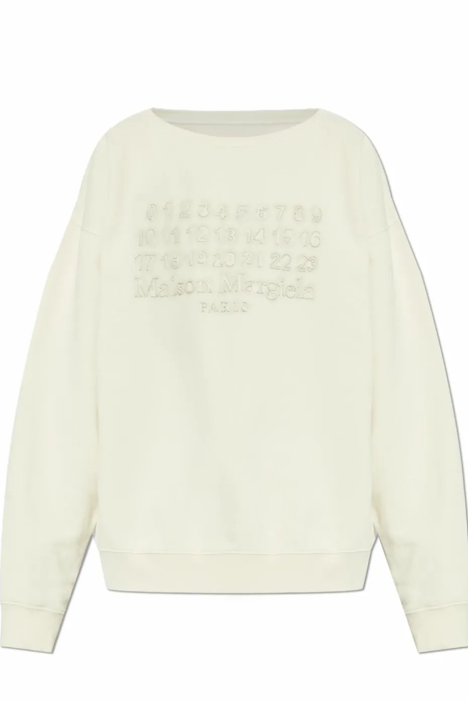 Maison Margiela kremowy Bluza z logo