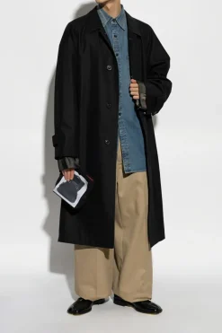 Maison Margiela NIEBIESKI Jeansowa koszula z efektem `vintage`