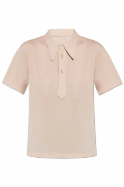 Maison Margiela RÓŻOWY Polo z krótkimi rękawami