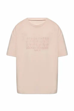 Maison Margiela RÓŻOWY T-shirt z logo