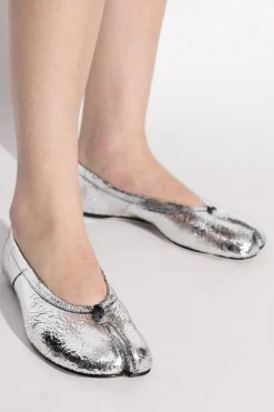 Maison Margiela SREBRNY Baleriny z noskiem `Tabi`