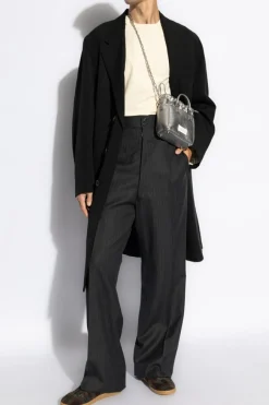 Maison Margiela SZARY Spodnie ze wzorem w prążki