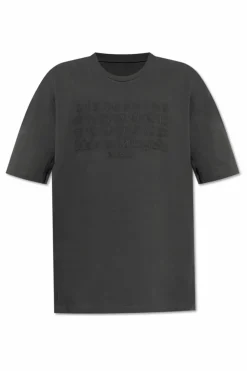 Maison Margiela SZARY T-shirt z logo