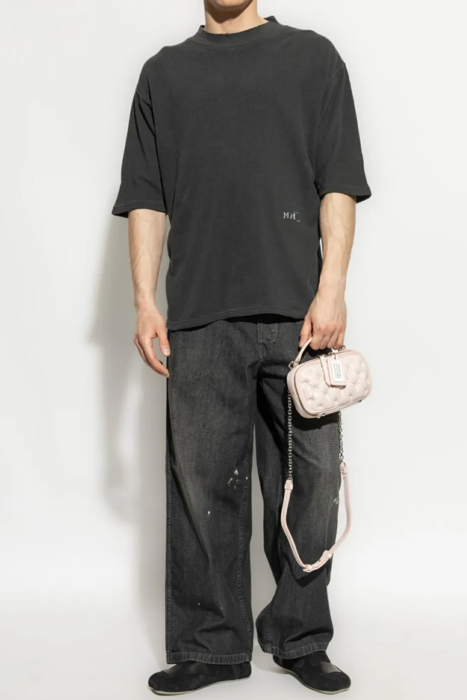 Maison Margiela SZARY T-shirt z logo