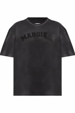 Maison Margiela SZARY T-shirt z logo