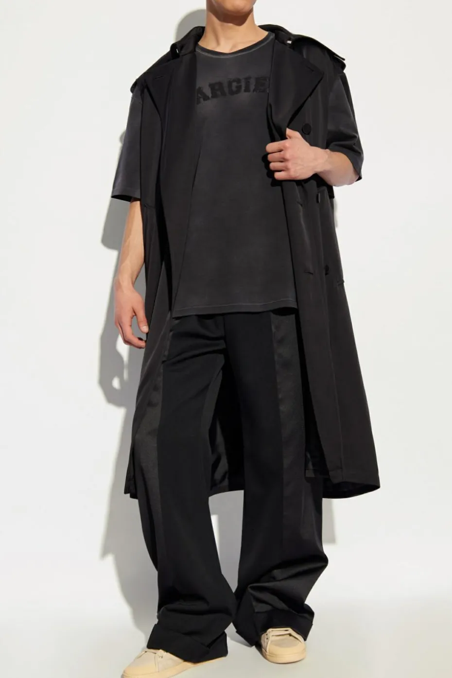 Maison Margiela SZARY T-shirt z logo