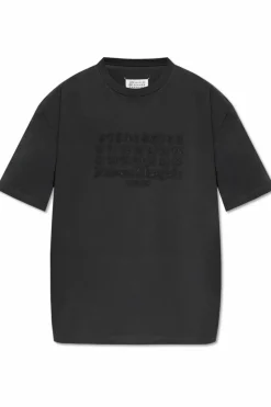 Maison Margiela SZARY T-shirt z logo