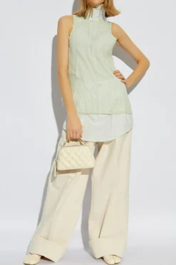 Maison Margiela ZIELONY Top bez rękawów
