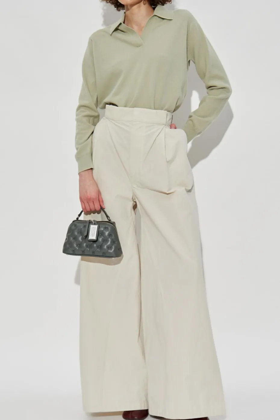 Maison Margiela ZIELONY Wełniany sweter