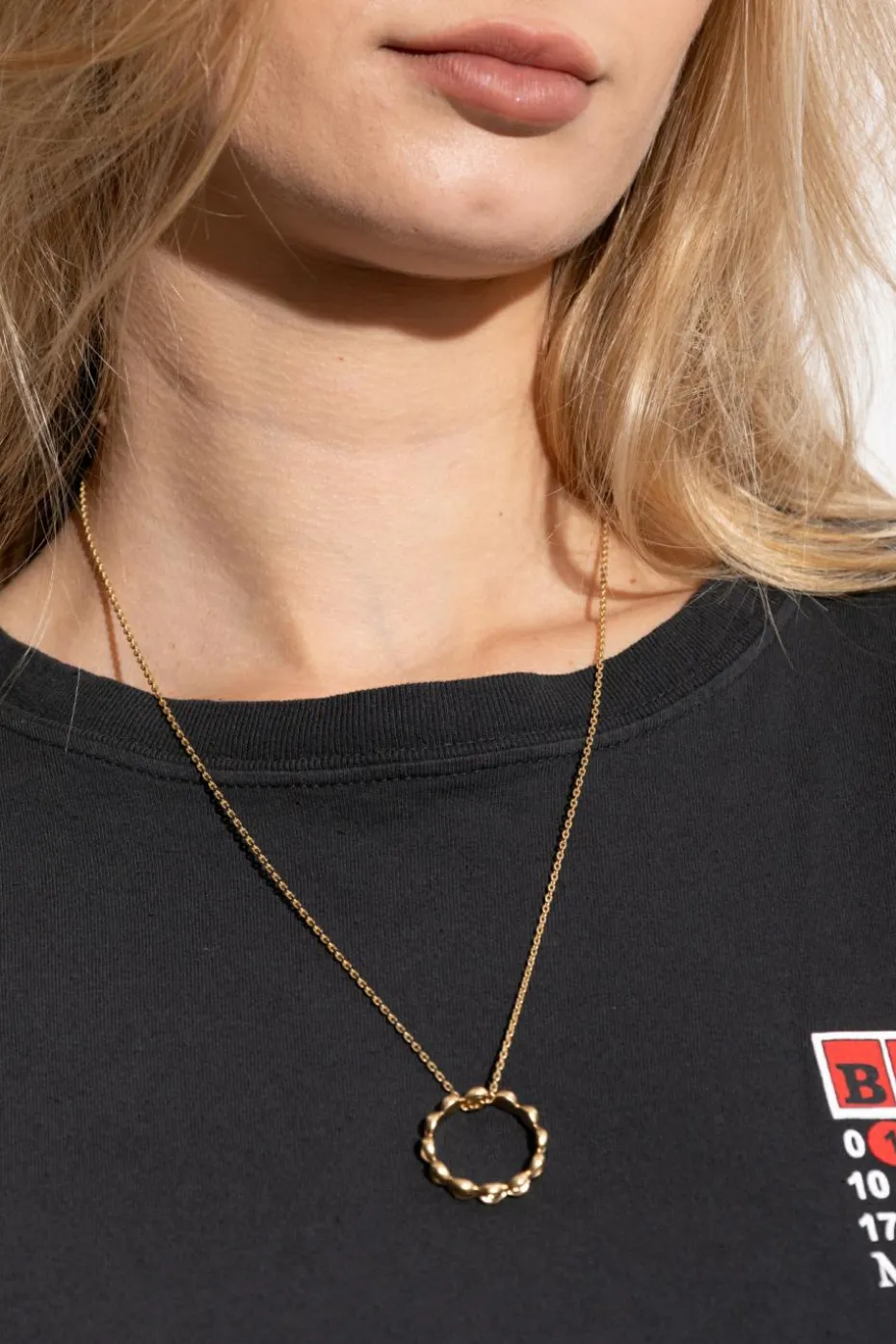 Maison Margiela ZŁOTY Naszyjnik z okrągłą zawieszką