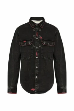 MARANT CZARNY Jeansowa kurtka `Osco`