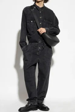 MARANT CZARNY Jeansowy kombinezon `Chelby`