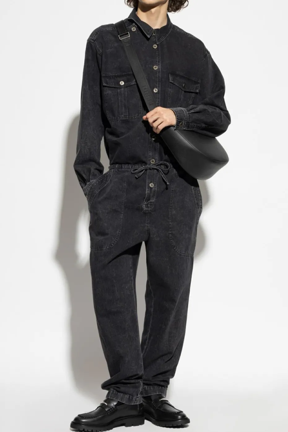 MARANT CZARNY Jeansowy kombinezon `Chelby`