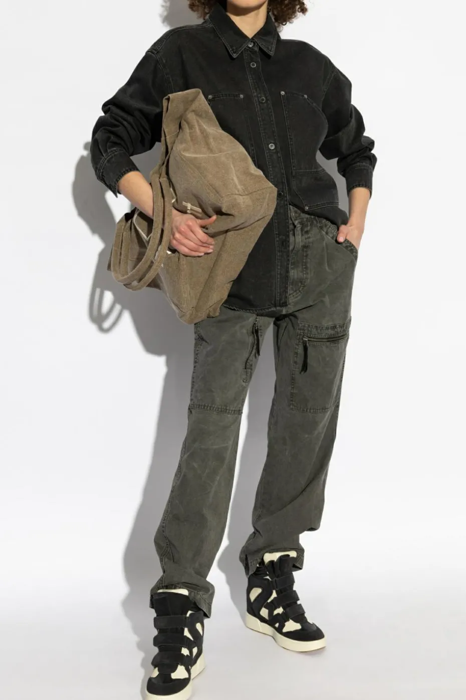 Marant Etoile CZARNY Kurtka jeansowa `Okely`