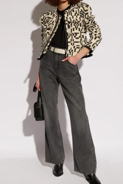Marant Etoile CZARNY Lniany t-shirt ‘Kyanza’