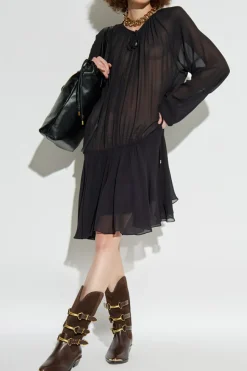 Marant Etoile CZARNY Transparentna sukienka `Bess`
