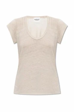 Marant Etoile kremowy T-shirt `Zankou`