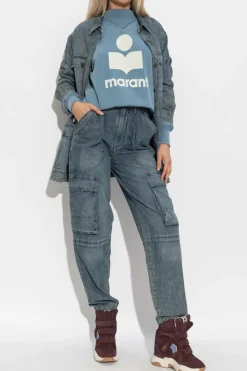 Marant Etoile NIEBIESKI Jeansowa kurtka `Nossia`