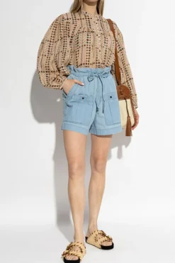 Marant Etoile NIEBIESKI Jeansowe szorty ‘Valdina’