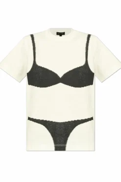 Marc Jacobs BIAŁY T-shirt z nadrukiem