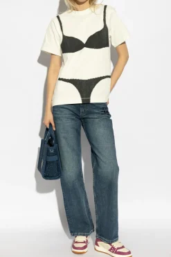 Marc Jacobs BIAŁY T-shirt z nadrukiem