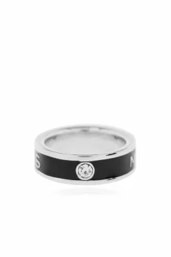 Marc Jacobs CZARNY Pierścień z logo