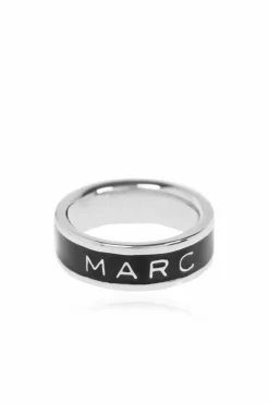 Marc Jacobs CZARNY Pierścień z logo
