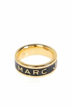 Marc Jacobs CZARNY Pierścień z logo
