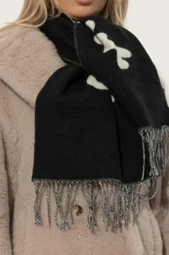Marc Jacobs CZARNY Wełniany szal
