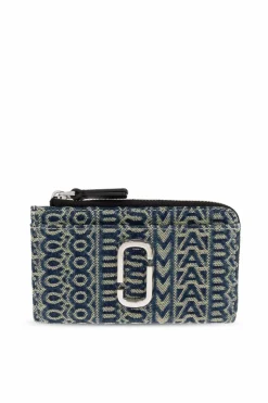 Marc Jacobs GRANATOWY Etui na karty z monogramem