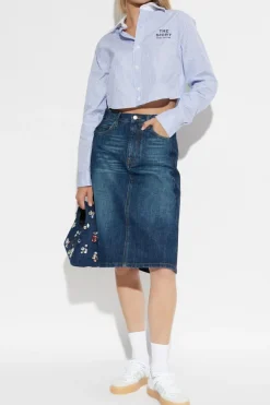Marc Jacobs GRANATOWY Spódnica jeansowa