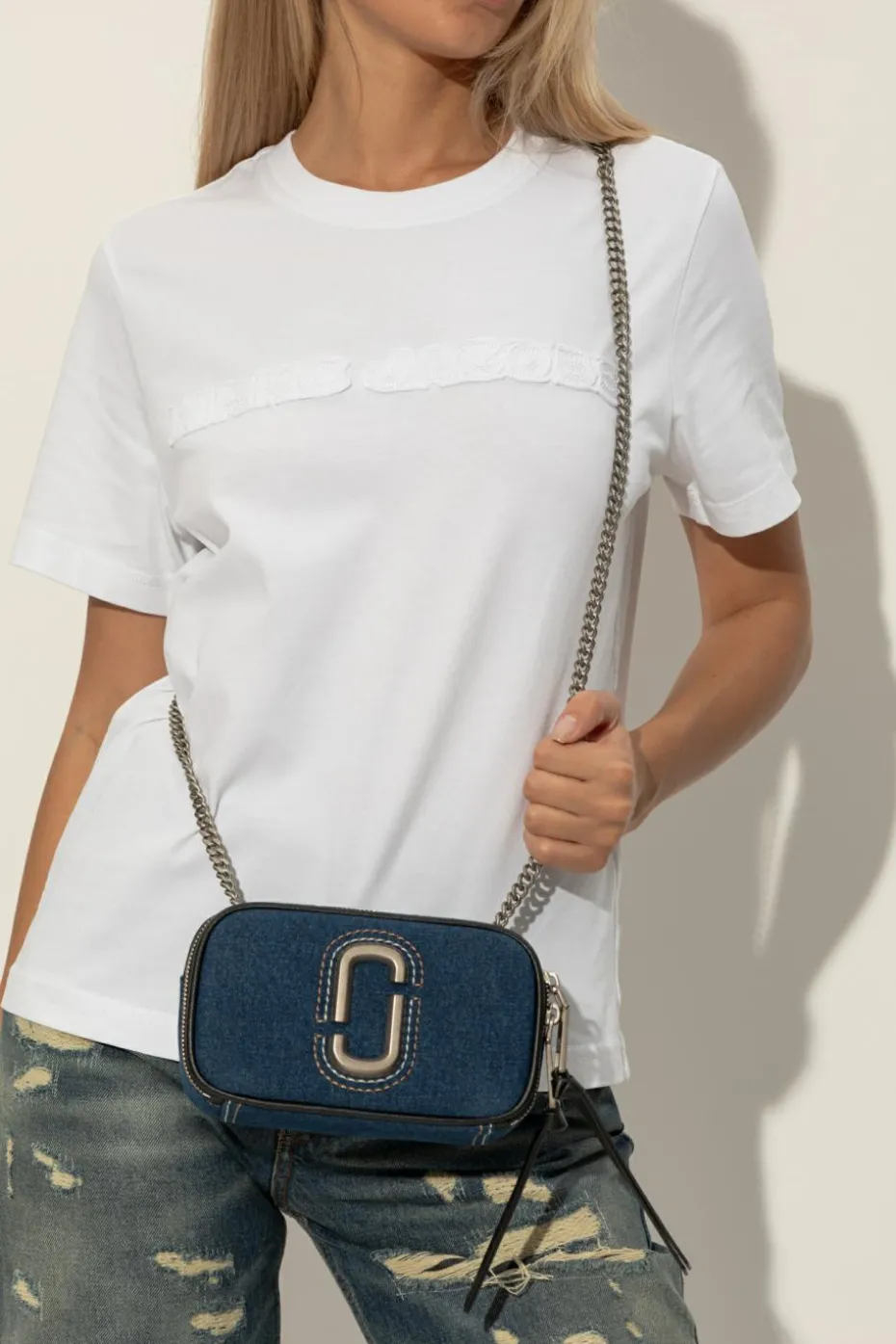 Marc Jacobs GRANATOWY Torba na ramię z logo