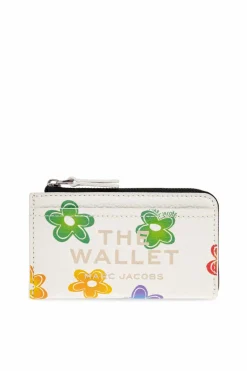 Marc Jacobs kremowy Etui na karty z nadrukiem