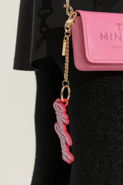 Marc Jacobs RÓŻOWY Brelok z logo