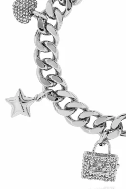 Marc Jacobs SREBRNY Bransoleta z zawieszkami